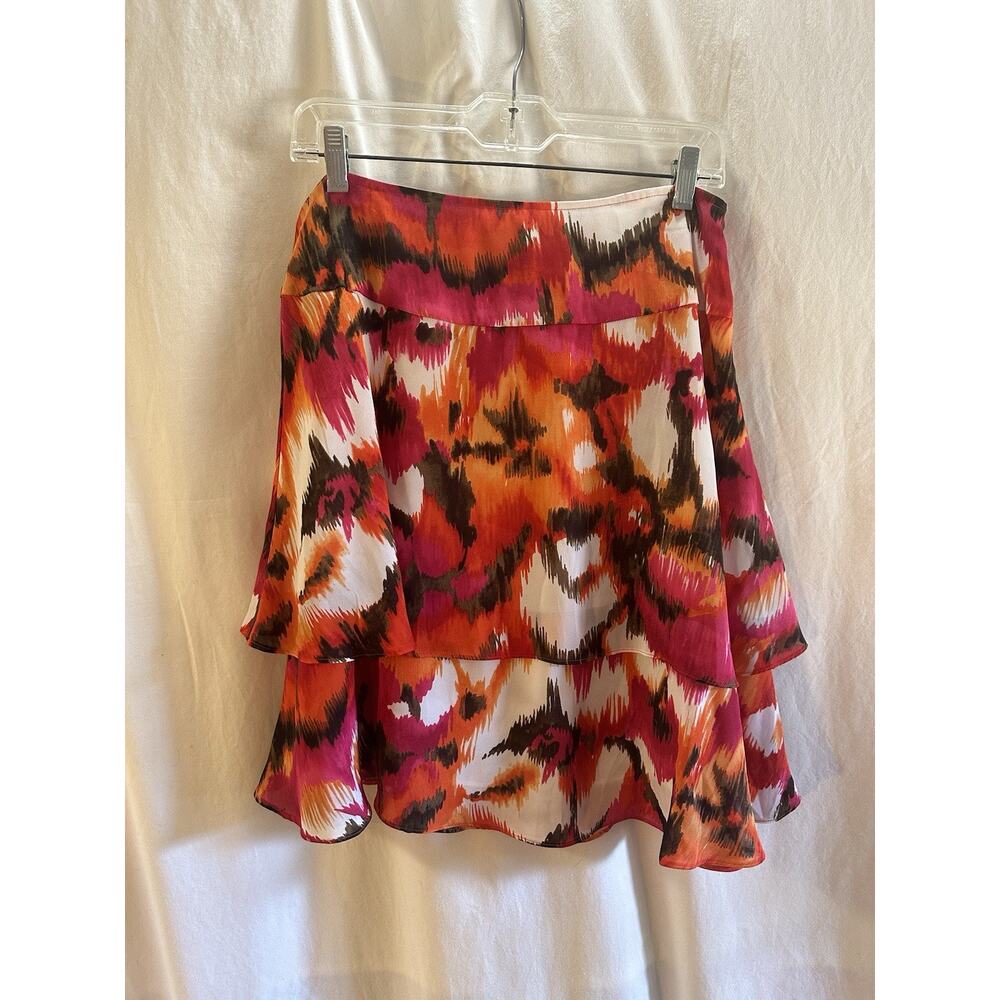 Rafaella Multicolor Tiered Chiffon Skirt – Size 6